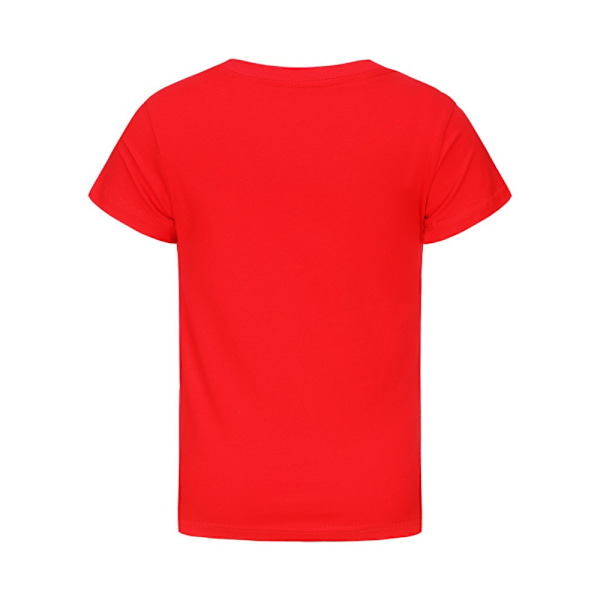 Barn Pojkar Flickor Leende Critters CatNap DogDay Djurtryck T-shirt Unisex Röd Ed Ed 130 cm