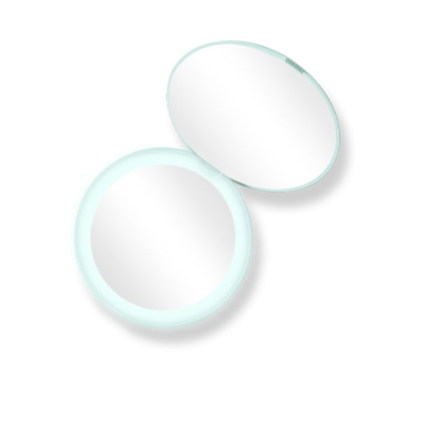 spegel Bärbar sminkspegel med led lysring liten skönhetsförstoringsglas fyllning ljus ljus bälte Green