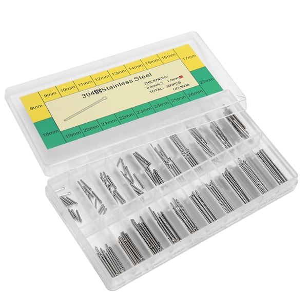 1mm Armbåndsstift Delt Stift Rustfritt Stål Klokkedeler Sortiment 8‑27mm 0.1