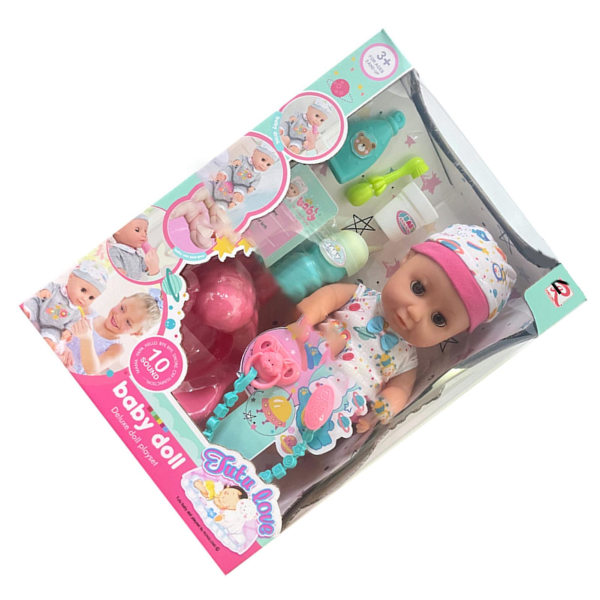 Newborn Baby Doll Set Simulering Mjuk Vinyl Naturtrogen Baby Doll Med Tandborste Napp Toalett