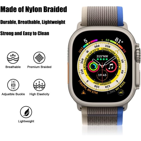 Bånd kompatibel med Apple Watch 49/45/44/42 mm