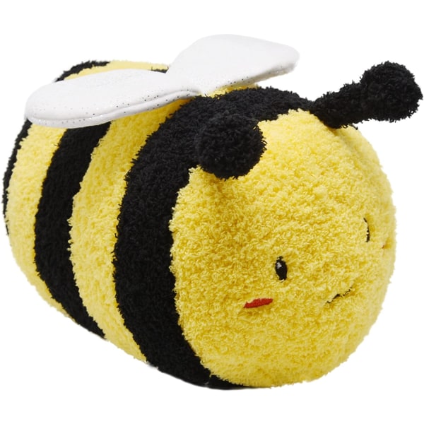 Fuzzy Bumblebee -täytetty eläin hymynaamalla ja valkoisilla siiveillä Super Cute Pehmo