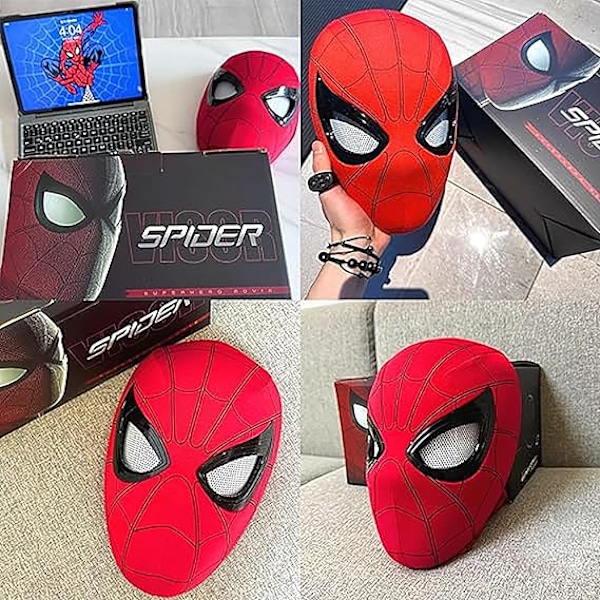 Mascara Spiderman Huvudbonad Cosplay Rörliga Ögon Elektronisk Mask Spider Man 1:1 Fjärrkontroll Elastiska Leksaker För Vuxna Barn Present