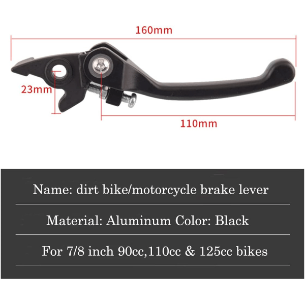 Heart Horse 7/8tum 22mm Pit Dirt Bike Fällbart styr bromskopplingsspak Uppsättning för 90/110/125cc Grop Cykel Smuts Cykel