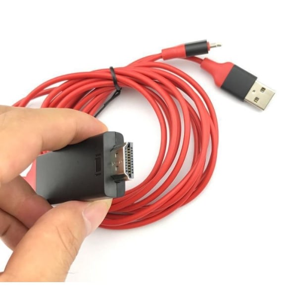 Lyn til HDMI adapter 2 m Rød