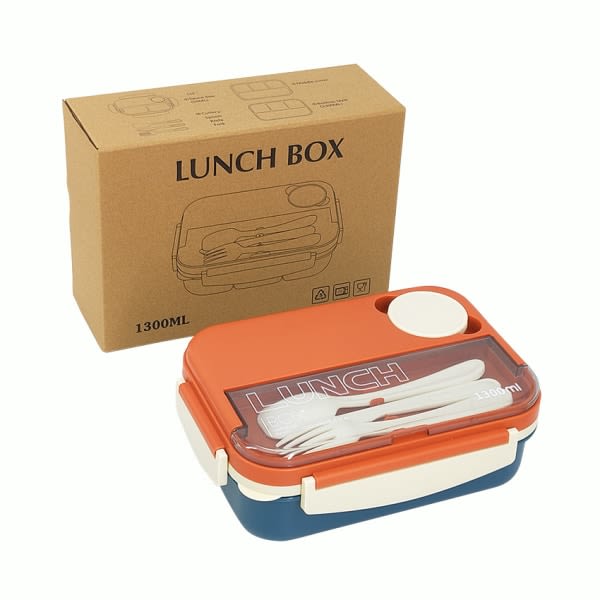 Four Grid Lunch Box/Student Lunch Box Oranssi Sininen oranssinsininen