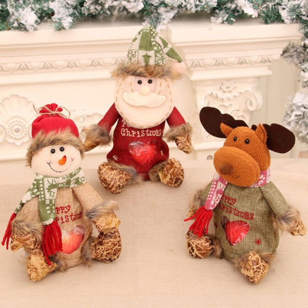 Jul tecknad docka presentpåse for äpplen Snygga julklappspåsar till julfest present Hjortar