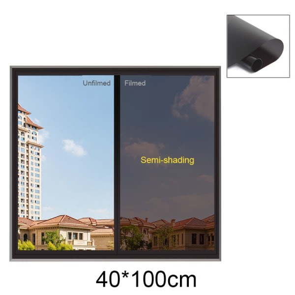 Fönsterfilm Självhäftande reflekterande solfilm Sekretess Fönsterton för hem Glasdekaler Genomskinlig 40x100cm