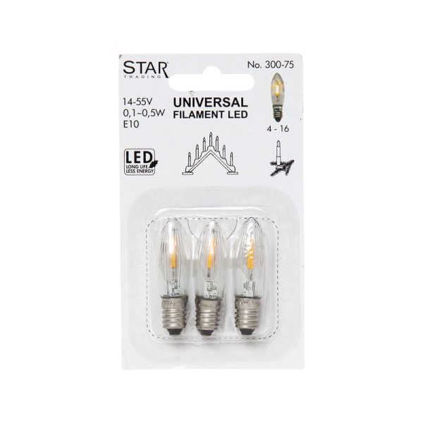 7. LED-lampe glødetråd til adventslysstakar E10 universal