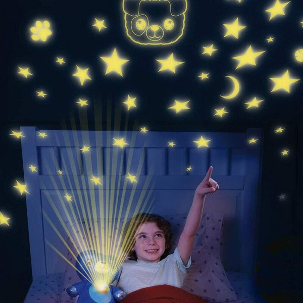 Projektorlampe, Plys Unicorn, Star Night Light Plys Sk