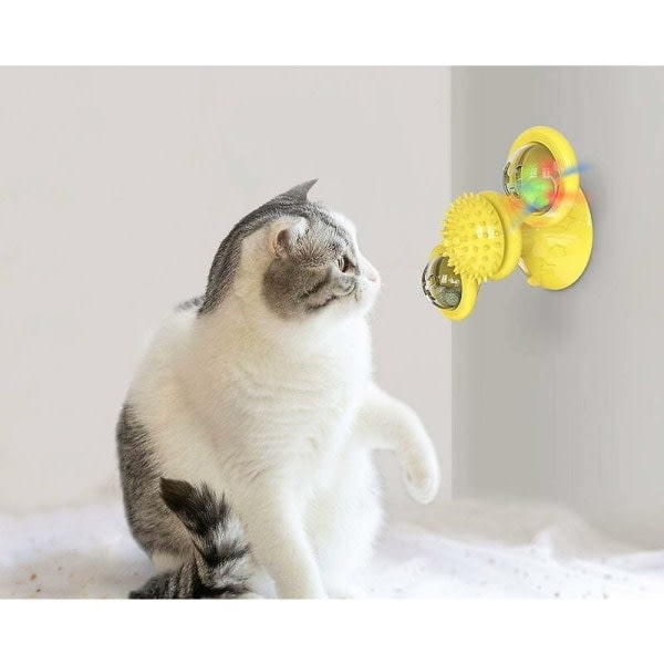 Interaktiv vejrkvarn kattleksak med kattmynta: kattleksak for huskatter Rolig leksak for kattungar med LED-lys