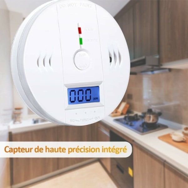 Kulilte gasdetektor CO2 alarm detektor Branddetektor gasdetektor 10x10x4cm