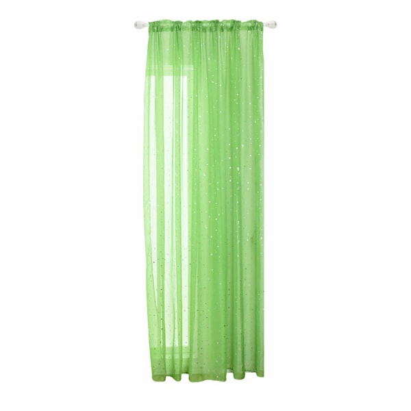 Stjernetulsgardin, gennemsigtig stjernegardin til soveværelse glitterstjerne voile gardinpanel voile netgardin (100x270CM, grøn, 1 gardin) Green