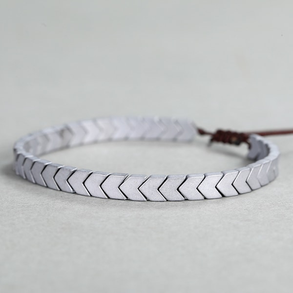 Presentidéer för tonårspojkar, födelsedagspresent, Hematit Armband silver