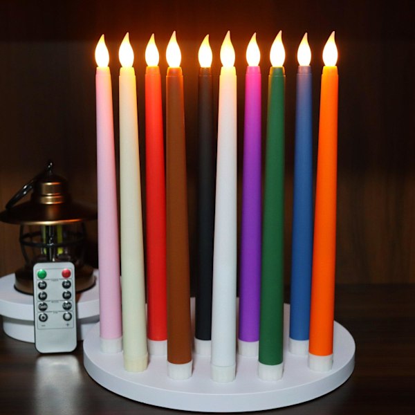 LED-ljus batteriljus långa ljus 6 st 6 stk/sort 6st/Svart