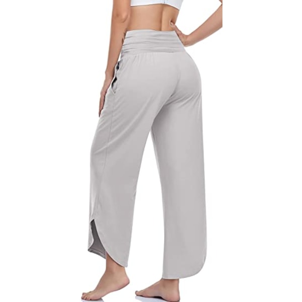 Yogabukser for kvinner med brede ben Joggebukse, hvit M