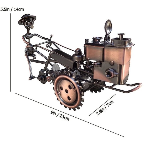 Samling Konst Skulptur Handgjord metalli moottoripyörä Traktor Modell Kreativt skrivbord Tillbehör Dekorativ moottoripyörä