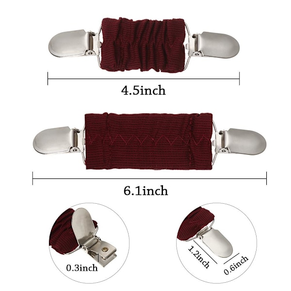 2 stk. Fit Dress Cinch Clips Elastiske tøjclips til at stramme kjole 2pcs wine red