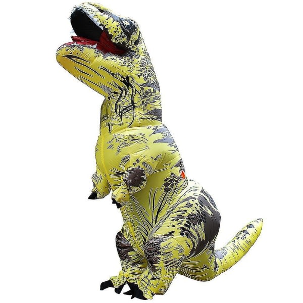 Lapset Aikuiset Dinosaurukset Puhallettavat Cosplay-asut T-rex Anime Sarjakuva Juhlamekko Puvut Halloween-asu miehille Naisten keltainen Istuvuus Korkeus 120-145cm