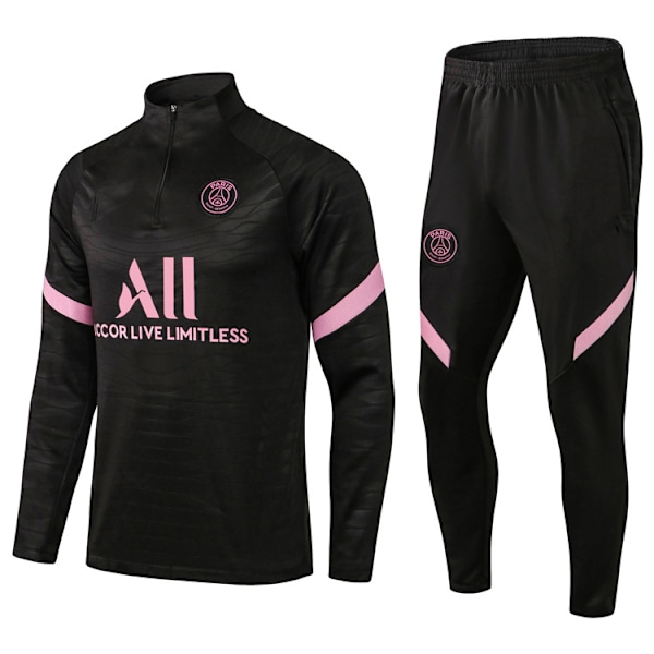 Paris, Atletico Madrid, Inter Milan, Liverpool, Marseille Brasilien Pitkähihainen pelipaita, treeniasu aikuisille ja lapsille, setti musta black black XL