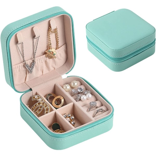 Jewelry box storage box ring earring storage, blue