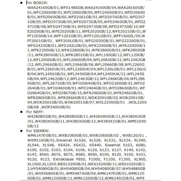 1 pari moottorihiiliharjoja Bosch NEFF for Siemens pesukoneeseen