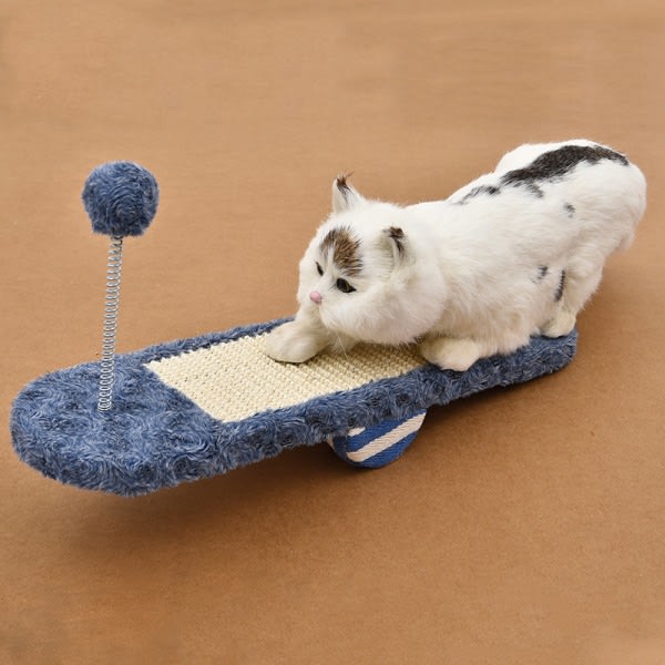 Husdjur Katt leksak skrapa Interaktiv kattunge gungbräda Sisal hampa matta med boll øvelse Khaki