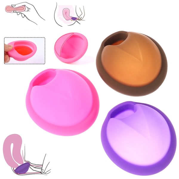 1 st Återanvändbar mensdyna av silikon Mjuk menskopp Tampon Pink L