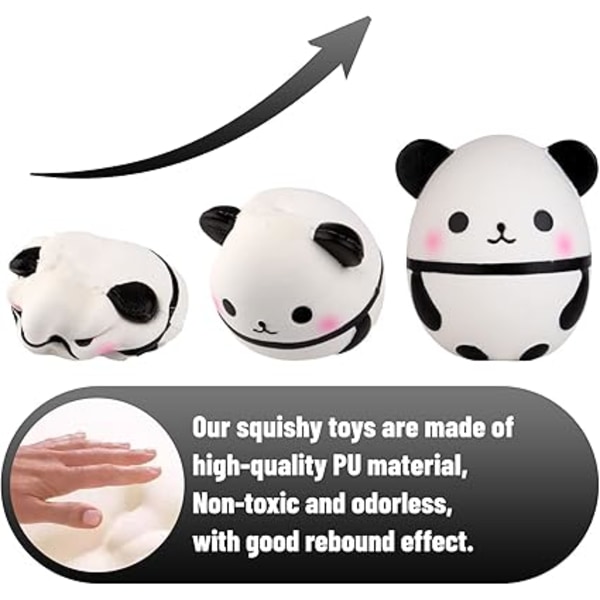 Panda Egg Novelty Stress Relief Leksaker og gadgets (Hvit, 15 cm × 1