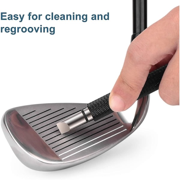 Golfklubba spårslipare, spor och rengjøringsmidler för wedgar och järn - Genererer optimal backspin - Lämplig for U- og V-spår
