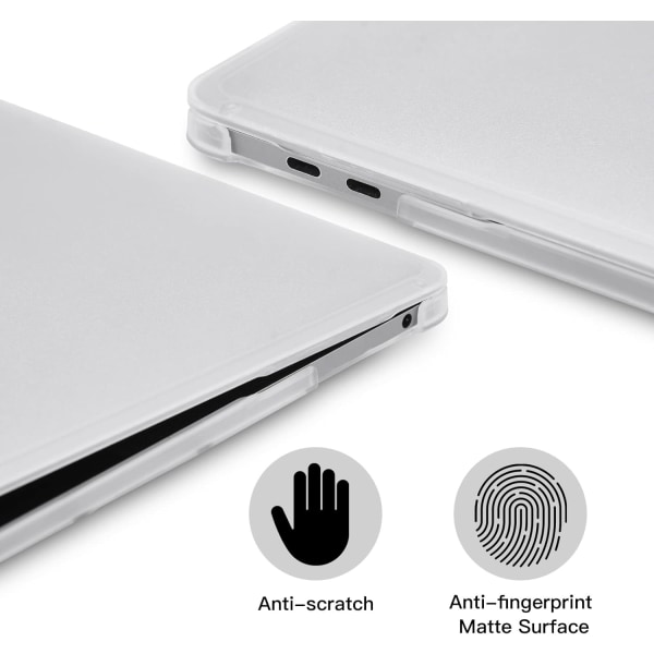 Case yhteensopiva Macbook Air 13 tum M1 A2337 A2179 A1932, släppt 2021-2018 huurrettu kirkas