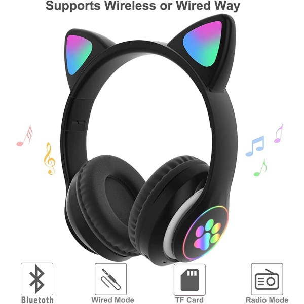 Bluetooth-hodetelefoner for barn, sammenleggbare øretelefoner