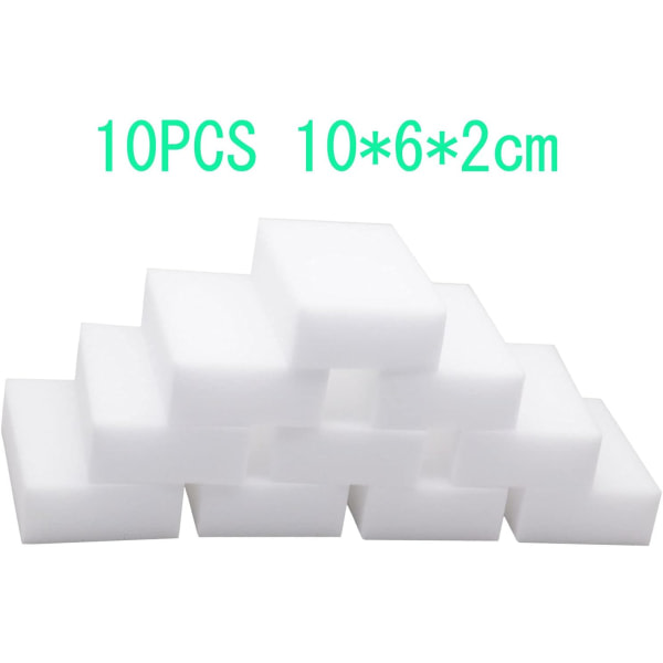 10 st/lot Magic Sponge Eraser Multifunktionel melaminskumrengöring 100x60x20mm