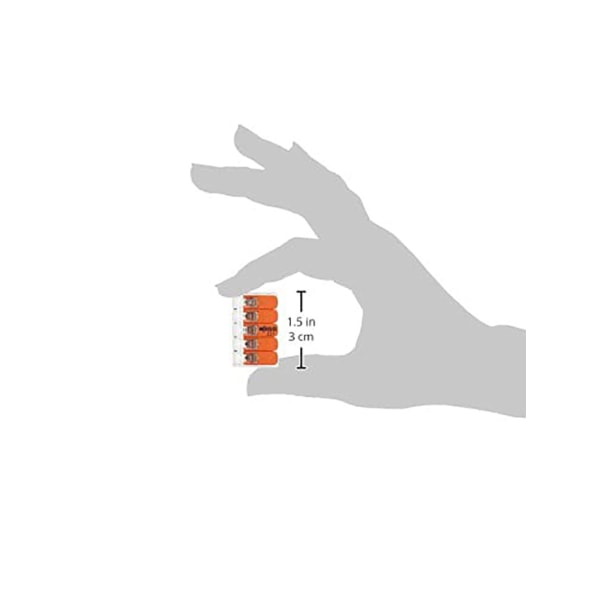 25 st 5-vägs pluggbart terminalblock med spak för flexibla kablar 14-4 mm, 5x0,2-4 mm, 5xAWG24-12Cu klar/orange