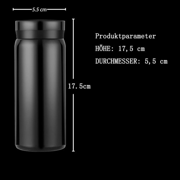 Miniisolerad vattenflaska - 18/10 rostfri stålkolv, läcksäker, spillsäker, holder drycker varma och kalla null none
