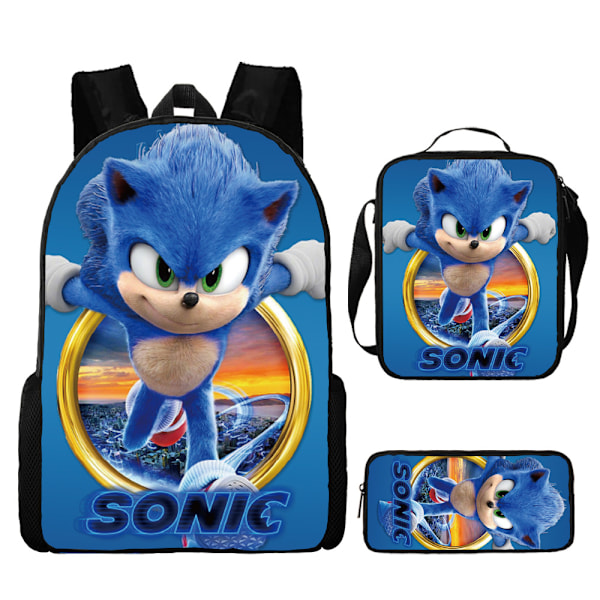 Sonic skolväska för barn, matkasse, pennfodral set om tre - spot sales 36