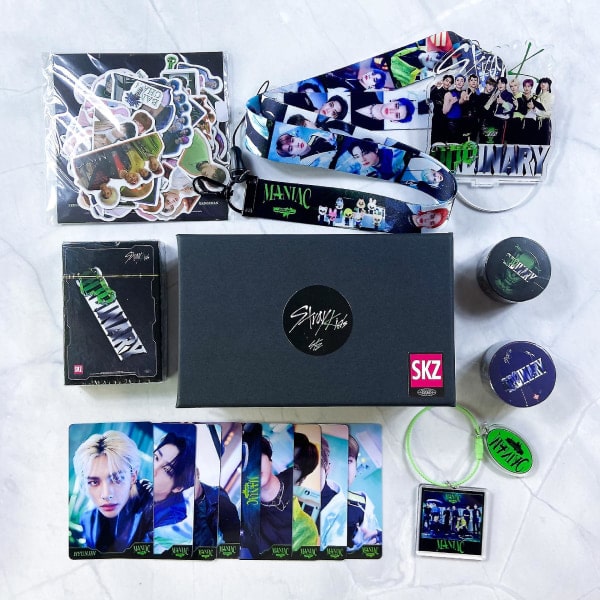 Stray Kids Nya Album Maxident Presentbox Set Kpop Merchandise Fotoalbum Nyckelband Nyckelring Present till Skz Fans C