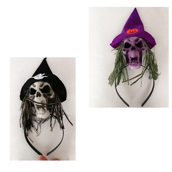 2style Halloween hårbøjle Spøgelse Skull Hårkrans Hårbånd Hovedbeklædning til Cosplay Fest Halloween Cos