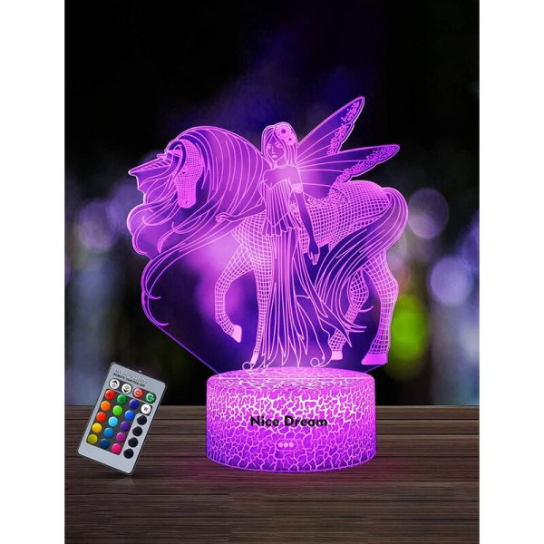 Unicorn Night Light för barn, 3D Night Light, 16 färger