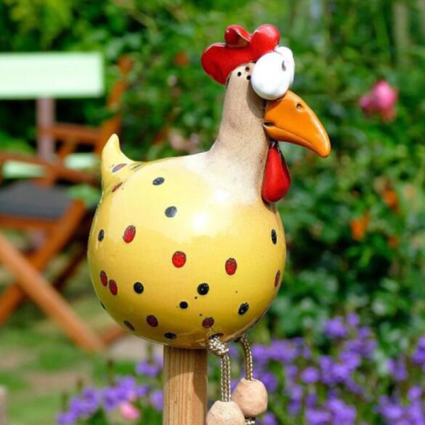 Kycklingar Farm Farm Art Resin Hantverk Prydnadsföremål För Hem Bakgårdar Dekoration 15*9*9cm Svart