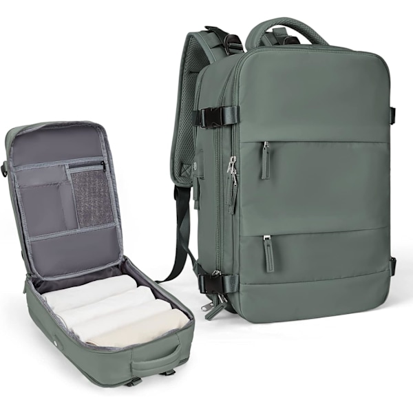 Stor Reseryggsäck för Kvinnor och Män, Kabinväska, Vandringsryggsäck Vattentät Utomhus Sport Ryggsäck Casual Dagryggsäck Small military green