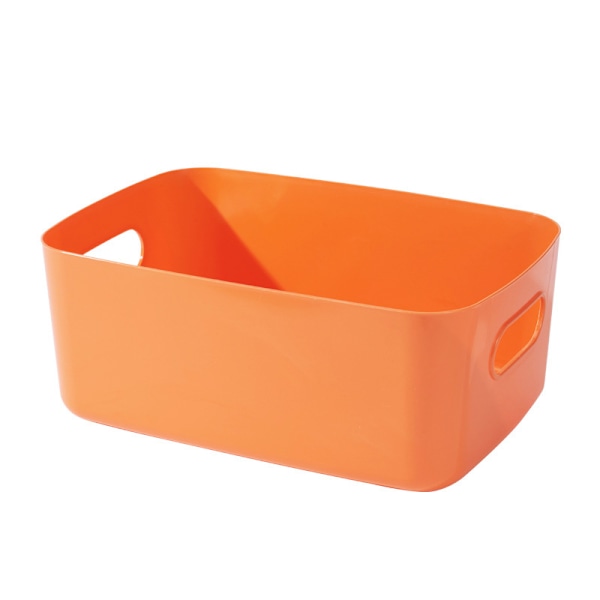 Opbevaringsboks til småting, skrivebordsskuffe i plast, kosmetisk opbevaringskurv, køkkenopbevaringskurv, snackopbevaringsboks, stor orange, 5-pak