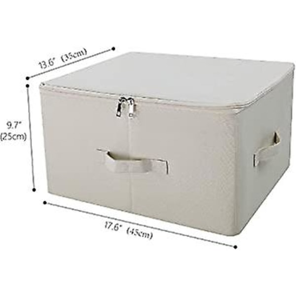 Beige pakke 1 Jumbo Canvas Hopfällbara opbevaringskasse Gør i ordning din garderob Praktisk opbevaringslåda med lås