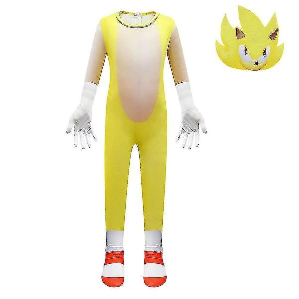 Kids Sonic Party Costume Jumpsuits + Mask Outfits Sets_y 6-7 Years
