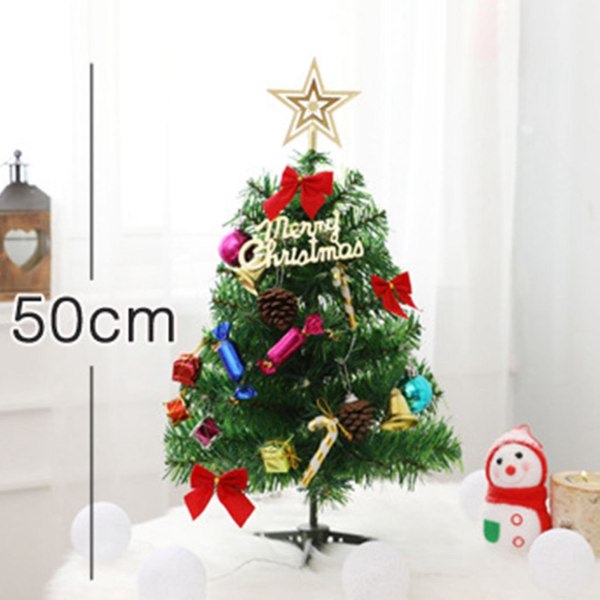 50 cm juletræ med stearinlys, nytårsskrivebord mini Ornam