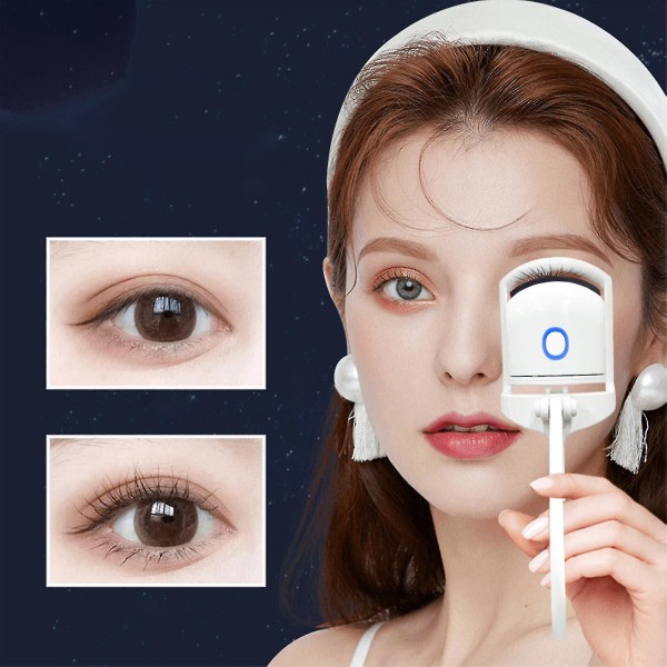 Uppvärmd ögonfransböjare USB Uppladdningsbar elektrisk ögonfransböjare med ögonfransskam för kvinnor tjejer