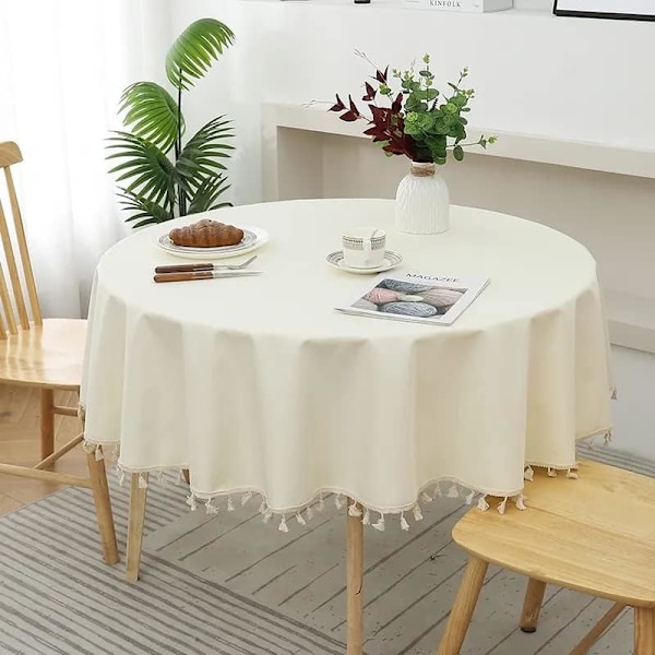 Tablecloth with Modern Classic Design, Waterproof and Stain Resistant, Nordic Round Tablecloth, Used for Decoration at Weddings, Restaurants A A 110cm - table within 70cm