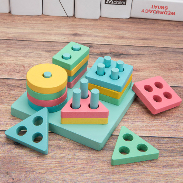 Geometrisk form Matchende blok Tænkelogik Træningsleksaker for pojkar Flickor Barn Square