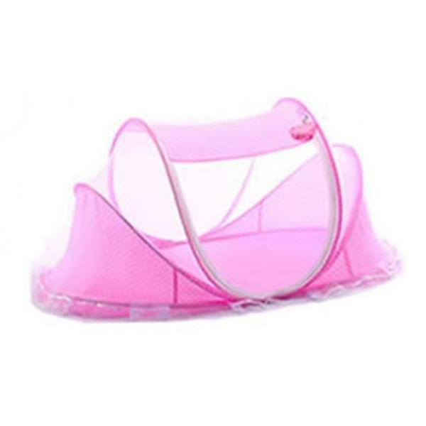 Baby rejseseng, pop-up rejseseng til baby foldbar tremmeseng (farve: Pink)