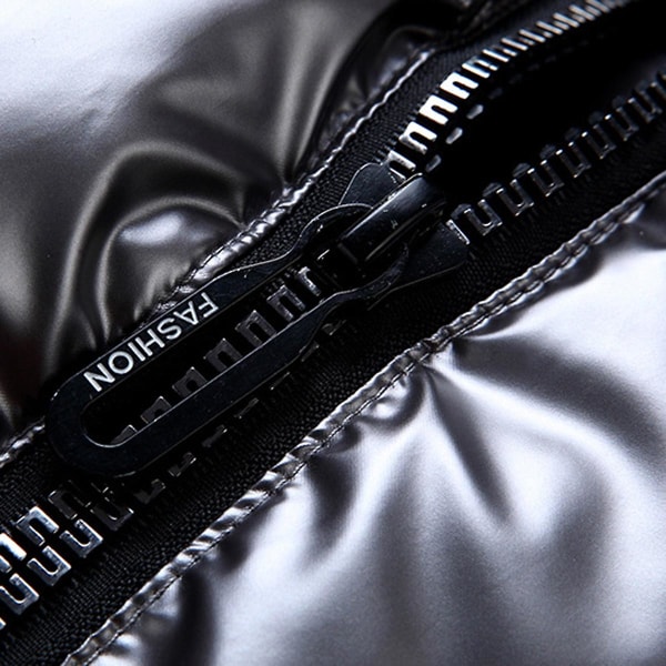 Sliktaa Unisex Glansig Vattentät Ärmlös Jacka Lättviktsdunväst Grå Grey XL